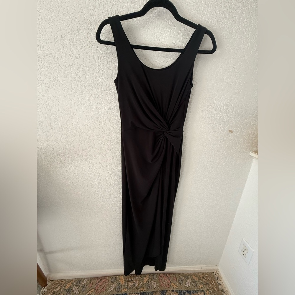 Vintage Ralph Lauren Black Sleeveless Twist-Detail Dress